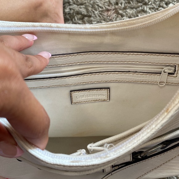 White leather purse with snakeskin pattern - Picture 2 of 4